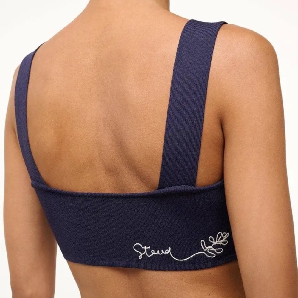 NWT STAUD Navy Zola Cropped Top